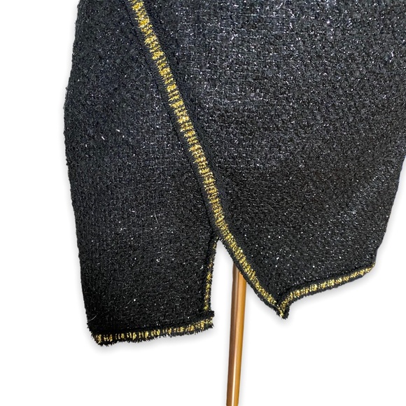 ZARA Black Gold One Shoulder Dress Blogger Favorite Size Small - Picture 5 of 10